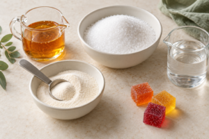 Ingredients for a pectin gummy formulation Ingredients for a pectin gummy formulation